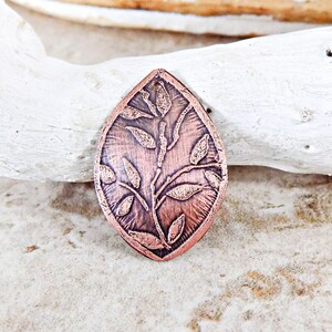 Small Leaf design Copper Charm, Artisan Jewelry Components, Jewelry Making, Rustic Charms, Boho Charms for Jewelry, Earthy Charm for Jewelry