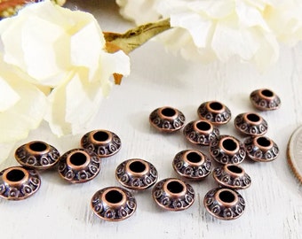 Red Copper Bicone Spacer Beads, 50 pieces, Copper Beads, Copper Components, Jewelry Supplies, Jewelry Components