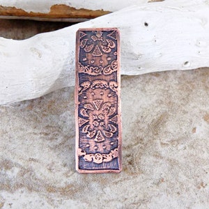 Etched Copper Jewelry Component, Artisan Jewelry Components, DIY Jewelry, Rustic Charms, Boho Charms for Jewelry, Handmade Artisan Charms