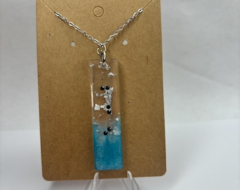 CUSTOM Braille Necklace | Large Rectangle Shape