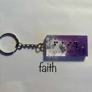 Porte-clés en braille « foi »