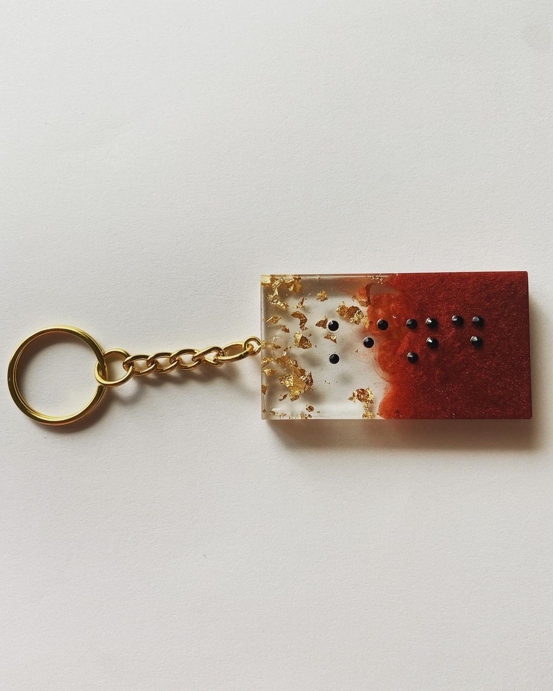 Braille Resin Keychain kind Etsy