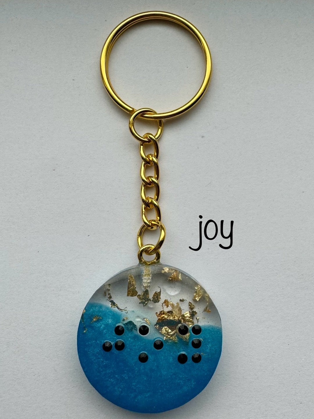 Braille Keychain joy Etsy