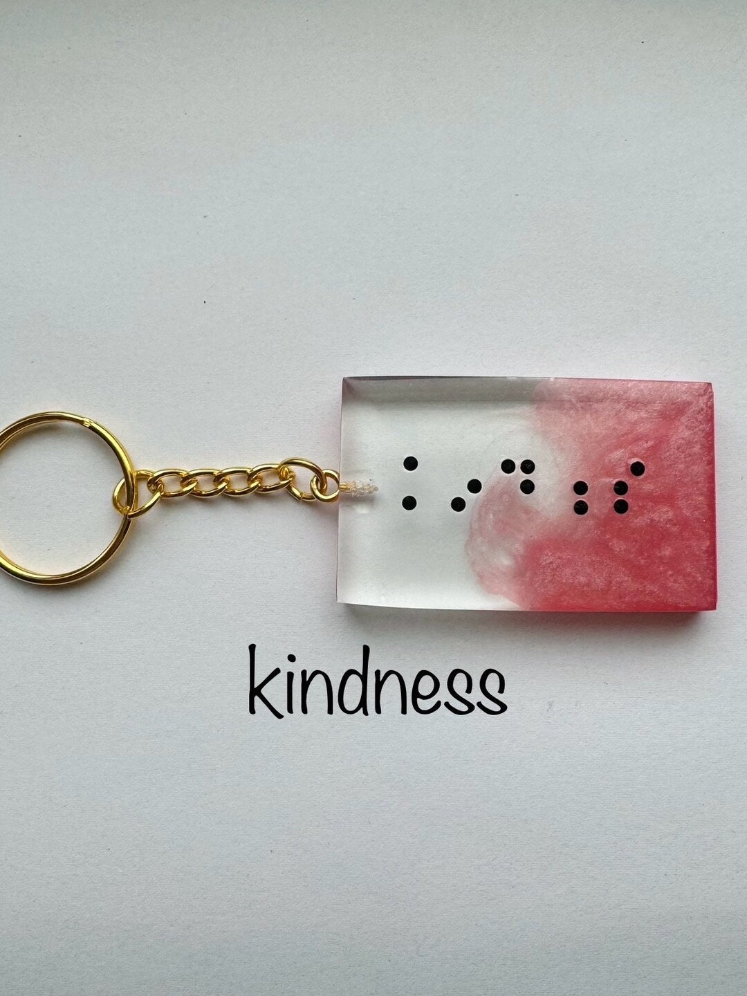 Braille Resin Keychain kindness Etsy