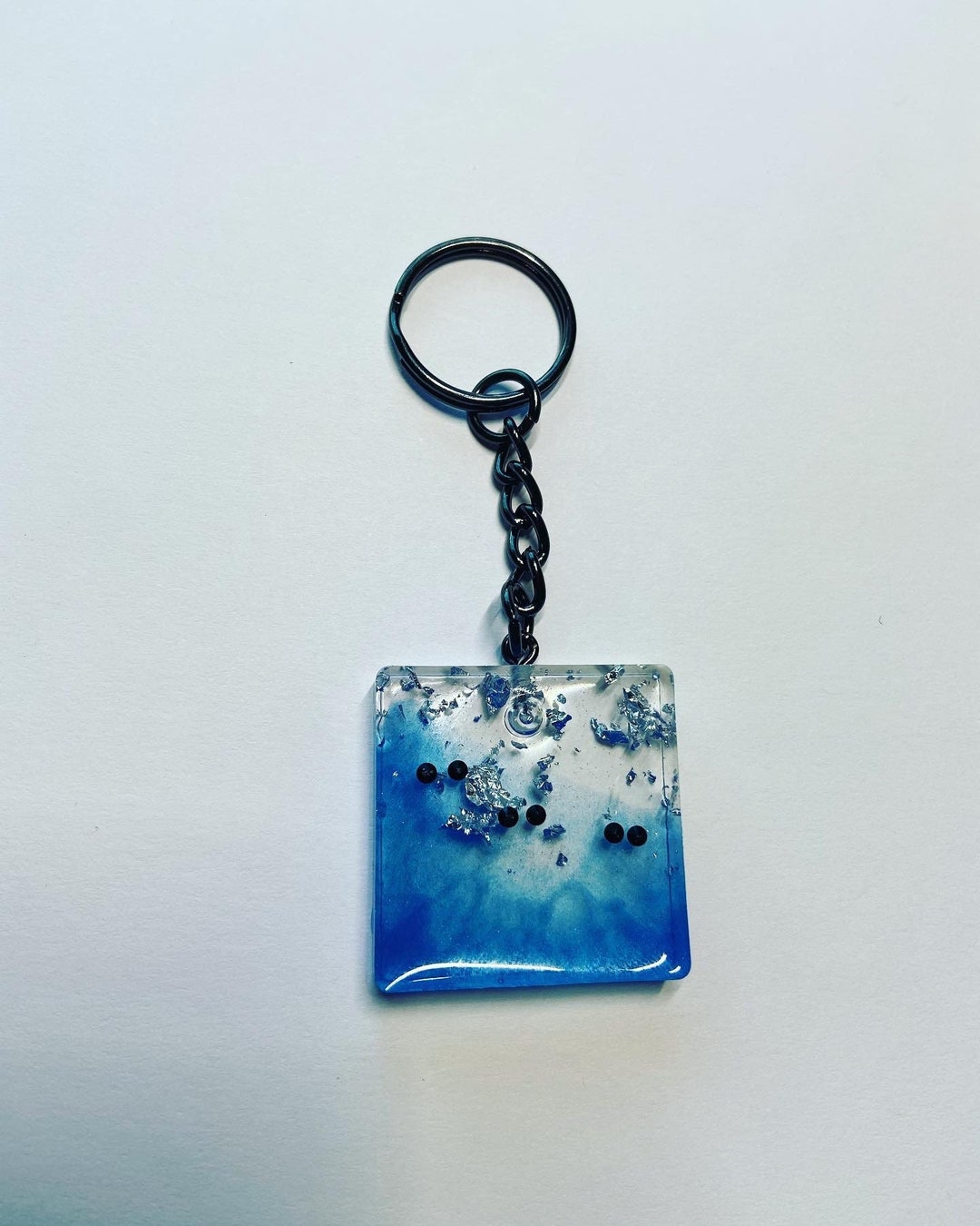 CUSTOMIZE Braille Resin Keychain Shape Large Square Etsy