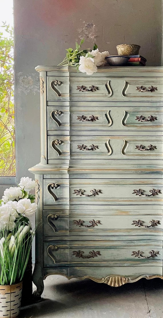 Custom Order Option: Hand-painted Vintage French Provincial Chest of  Drawers/ Tall Dresser - Etsy