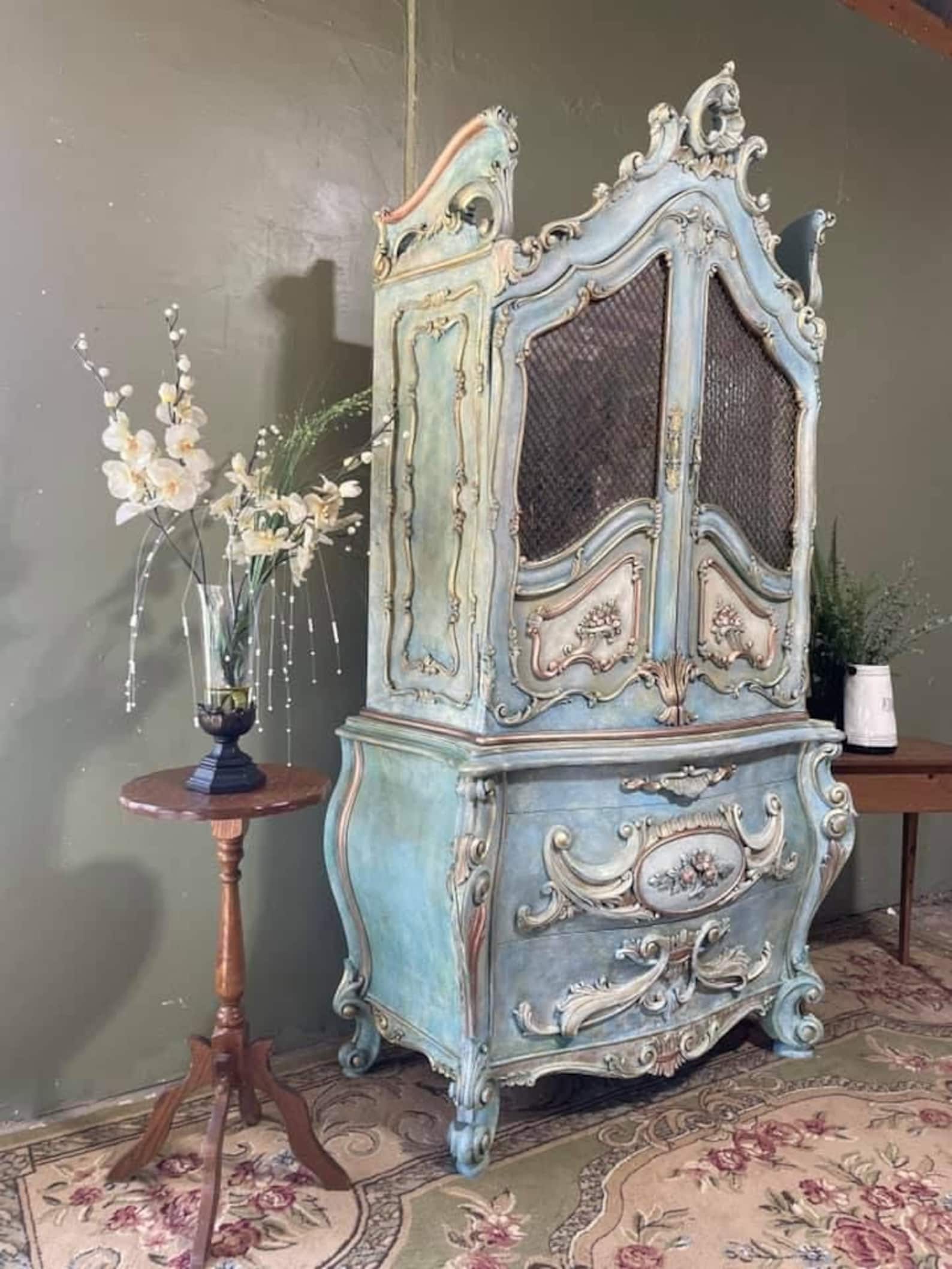 Sold** Custom Order Options: Hand-painted Vintage French Armoire - Etsy