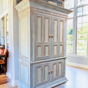 SOLD**. Custom Order Option:  Vintage French Style Hand-Painted Armoire/Wardrobe
