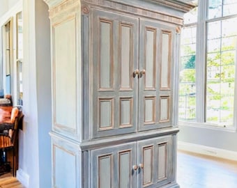 Custom Order Option:  Vintage French Style Hand-Painted Armoire/Wardrobe