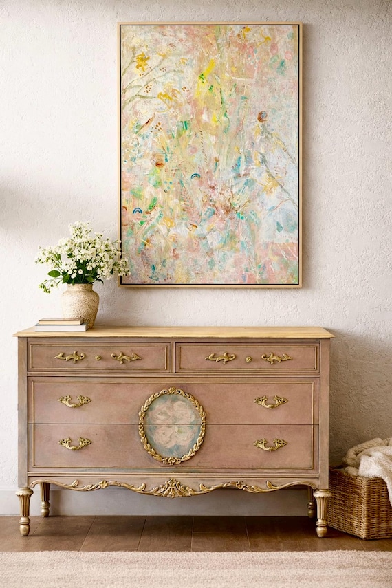 dresser paintings 'Sweet Melody' Hand Painted Dresser / Floral Dresser