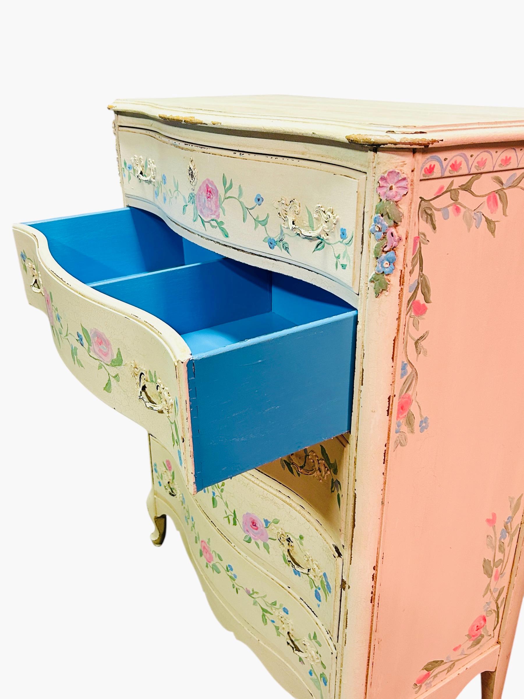Cottage Floral Hand-painted Vintage Dresser - Etsy