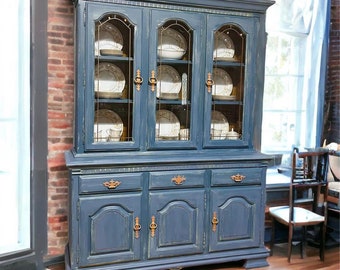 Custom Order Option: Vintage French Blue Hutch/Buffet