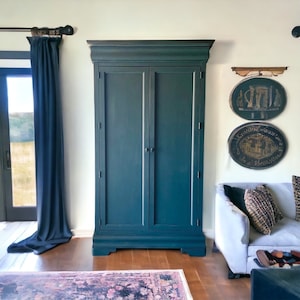 SOLD ** Custom Order Option: Mountain Blue Vintage Clothing Armoire