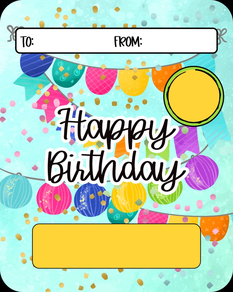 Tarjeta De Cumpleaños Imprimible, Tarjeta De Dinero, Diseño De