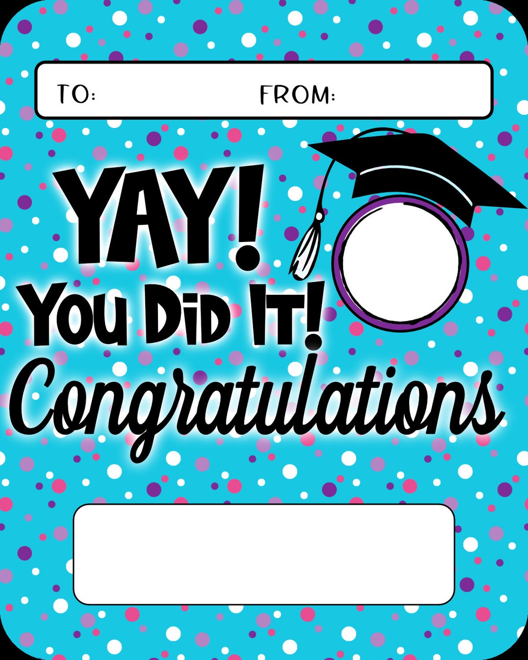 Yay! You Did It! Congratulations Graduation Money Card ** 4