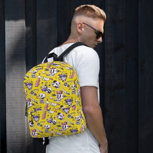 Creepy Cute Backpack | Halloween Pattern | Water-Resistant | Laptop & School Bag | Unique Spooky Gift