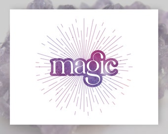 Magic Word Art Graphic, Digital Download Printable, 8x10 5x7