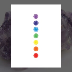 Gráfico de chakra pintado com aquarela, pôster de arte de parede espiritual, estilo simples minimalista, para impressão