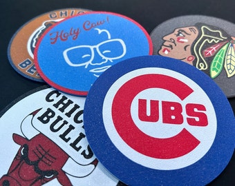Chicago Sports Team Coasters - Cubs, Bulls, Bears, Blackhawks 3D Printed Coasters