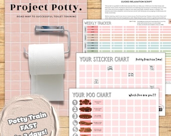 Töpfchen Training Bundle Digitaler Download | FastResults Weekly Tracker, Belohnungs-Chart & Poo-Chart | Ressourcen für das Toilettentraining für Kleinkinder