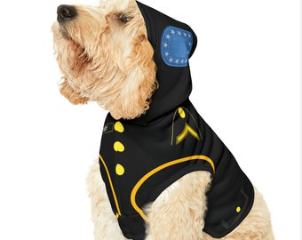 Customizable Army Dress Blues for Pets - Military Uniform Sweatshirt for Cats and Dogs