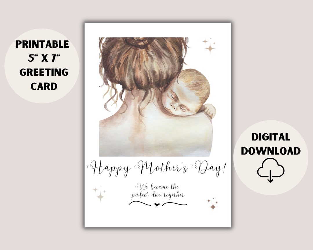 Mother's Day Card PDF Printable, Happy Mother's Day, Mother's Day Greeting Card, Mom Greeting ...