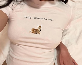 Rage Consumes Me Coquette Baby Tee, Y2K Baby Tee, Trendy 90s Baby Tee, Vintage Tee, Cottage Core Baby Tee, Lana Del Rey