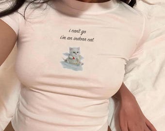 Cat Coquette Baby Tee, Y2K Baby Tee, Graphic Tshirt, Trendy 90s Baby Tee, Slogan Tee, Funny Tee, Lana, 2000s aesthetic, Gift for Her