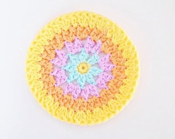 PATTERN ONLY - Circular Crochet Coaster Pattern, Cotton Coasters and Placemats, Coaster, Gift for her, Crochet Coasters Digital Download