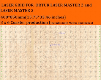Waste grid Production grid metric and Inches 400 x 850mm for Ortur laser machine LM2 & LM3 (both mm and Inch) 10W only
