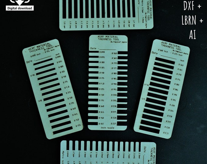 Material Thickness Test - Kerf Tool for Laser Both Metric and Inch ...