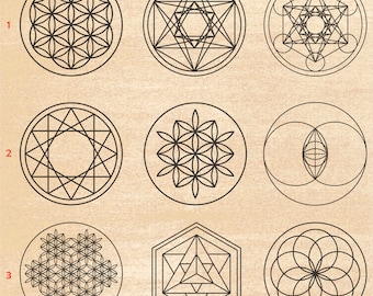 22 Crystal Grid SVG, Sacred Geometry SVG, Tree of Life, Flower of life for manifestation Digital file for Laser and Cricut