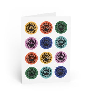 Tarjeta Arcoíris de Sobriedad: Saludo Arcoíris de Sobriedad, Regalo para un Hito sin Alcohol, Tarjeta de Apoyo para la Abstinencia, Celebración de Sobriedad en AA, Aniversario de Sobriedad