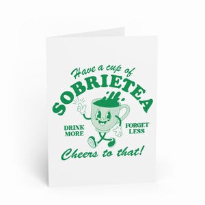 SobrieTEA Celebration card, Sober Living Card, Teetotal Sober Card, Soberversary, Recovery sans alcool, Tea Humour, Sobriety Card