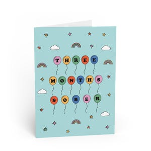 Carte d'abstinence de trois mois ! Sobriété, Amour, Teetotal, Soberversary, Carte de récupération, Sans alcool, Anniversaire sobre, Anniversaire sobre, Sobre