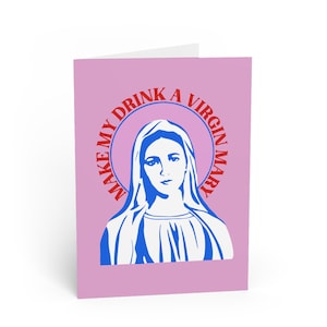 ¡Tarjeta de la Virgen María! Sobriedad, Abstinencia, Aniversario de sobriedad, Tarjeta de recuperación, Sin alcohol, Aniversario de sobriedad, Cumpleaños de sobriedad, Sobrio, Bloody Mary, aa