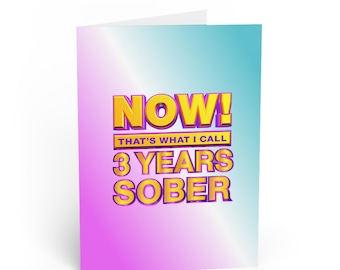 Eso es lo que yo llamo tarjeta de 3 años de sobriedad: celebración de la sobriedad, regalo de aniversario de sobriedad, hito sin alcohol, celebración de aniversario de sobriedad
