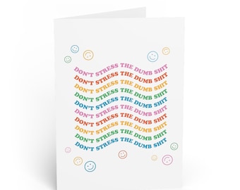 Tarjeta para no estresarse - Tarjeta divertida de salud mental - Tarjeta de felicitación motivacional - Tarjeta de pensamiento positivo - Tarjeta de felicitación de aliento - Tarjeta de cuidado personal