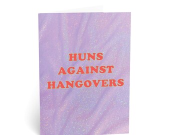 Huns Against Hangovers Card – Sobriety Celebration, Teetotal Greeting, Soberversary, Sober Birthday, Alcohol-Free Milestone, Recovery Gift