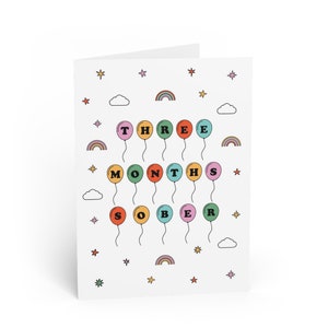 Cartão de três meses! Sobriedade, Amor, Abstinência, Sóbrio, Cartão de recuperação, Sem álcool, Aniversário sóbrio, Aniversário sóbrio, Sóbrio