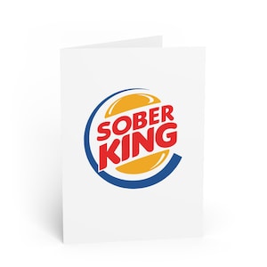Carte de célébration du roi sobre ! Sobriété, Amour, Teetotal, Soberversary, Récupération, Sans alcool, Anniversaire, Anniversaire sans alcool, AA, Jalon