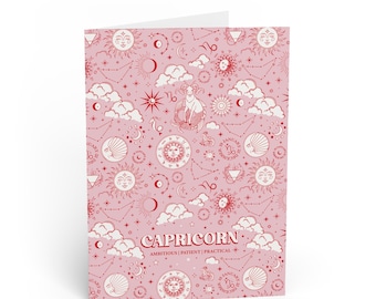 Capricorn Birthday Card: Hand-Drawn Zodiac Star Sign