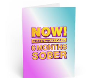 Eso es lo que yo llamo tarjeta de 6 meses de sobriedad: celebración de la sobriedad, regalo de aniversario de sobriedad, hito sin alcohol, celebración de aniversario de sobriedad