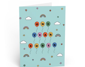 Gepersonaliseerde soberheidskaart - aangepaste mijlpaalkaart, aangepaste datumafdruk, nuchtere kaart, alcoholvrije kaart, Recovery Sober Anniversary Card