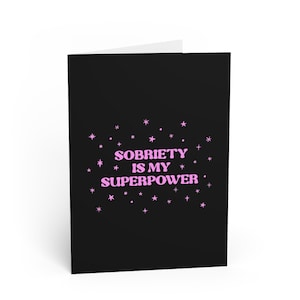 A sobriedade é meu superpoder Carta, Amor, Abstenção, Aniversário de sobriedade, Recuperação, Sem álcool, Aniversário sóbrio, Aniversário sóbrio, Sóbrio, AA, Autoajuda