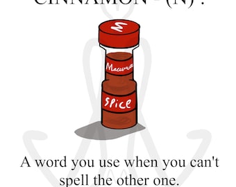 Cinnamon Synonym - Writer-themed Digital Art