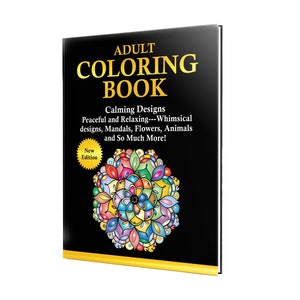 PDF Printable Adult Coloring Book| Mandalas, flowers| Calming Coloring| For Anxiety Relief, Relaxation|Whimsical Designs