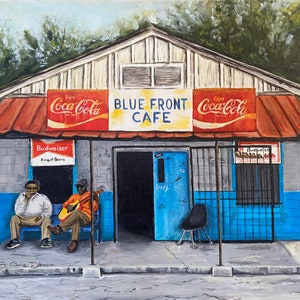 8&quot; x 6&quot; Blue Front Cafe - Fine Art Print - Premium Archival Paper
