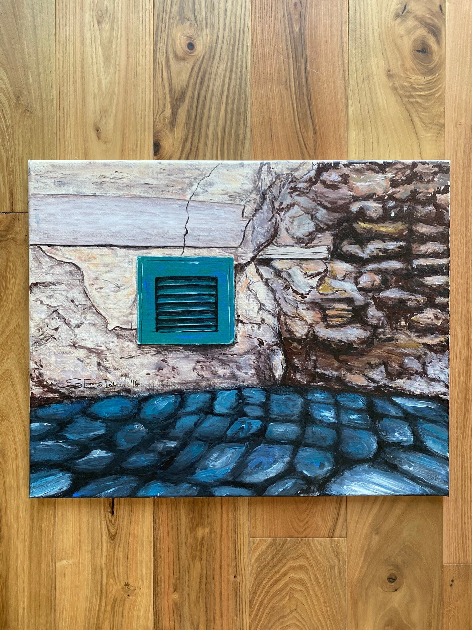 Original Art!! 16"x20" Acrylic on Canvs - Italian Cobblestone