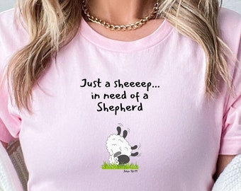 Christian T-Shirt, Humorous Christian shirt, Shepherd Sheep Tee, Jesus Shirt, Christian Gifts, Religious Gift, Inspirational TShirt, Cross
